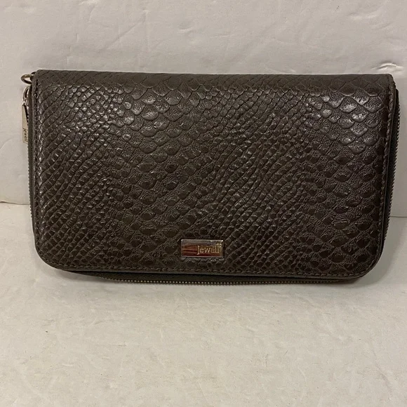 Jewell Dark Brown Textured Women's Wallet - Picture 1 of 7